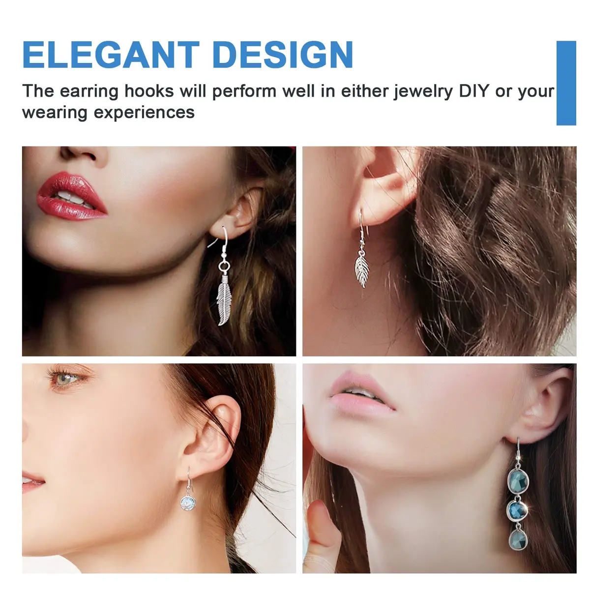 MENKEY Sterling Silver Earring Hooks 120 PCS | Hypoallergenic Jewelry Findings for DIY - view 6
