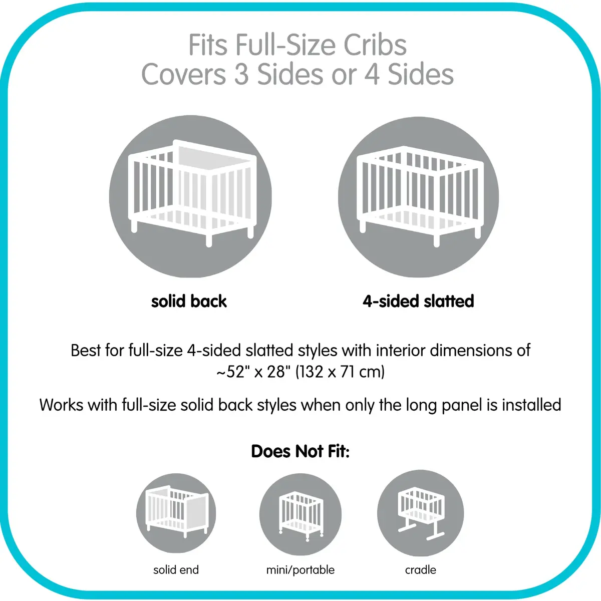 AirflowBaby Mesh Crib Liner for Full-Size Slatted Cribs | Lightweight 2mm Mesh Panels, Helps Reduce Slipping, Machine Washable, Gray, 9 inch - view 4