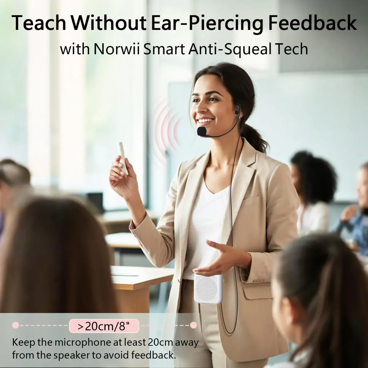 Norwii Portable Voice Amplifier with Wired Microphone Headset | 10W Loud & Clear Sound - view 5