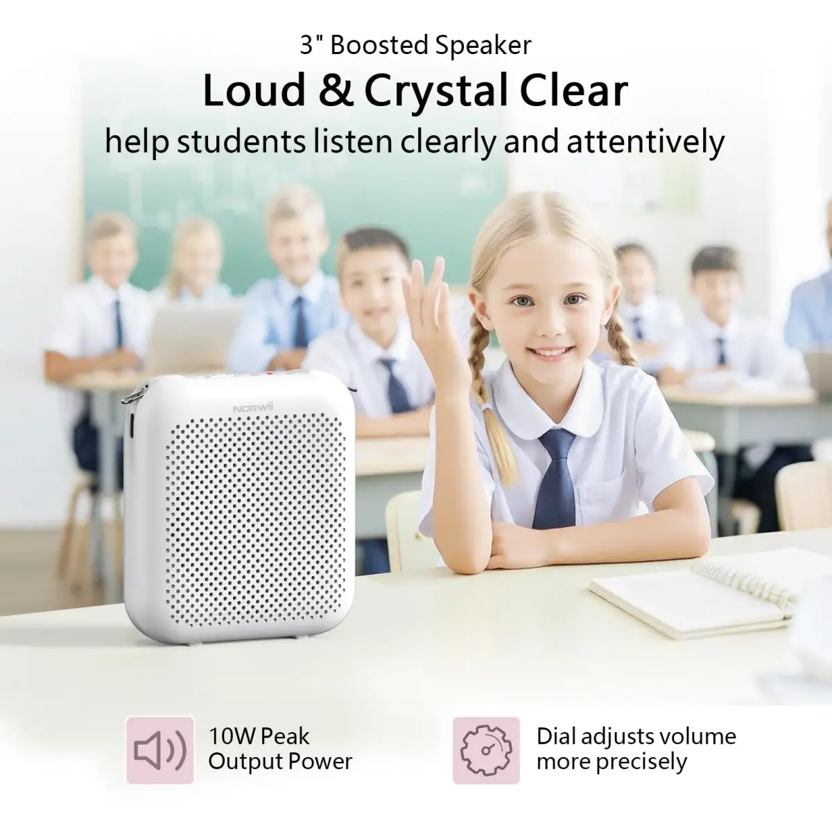Norwii Portable Voice Amplifier with Wired Microphone Headset | 10W Loud & Clear Sound - view 3