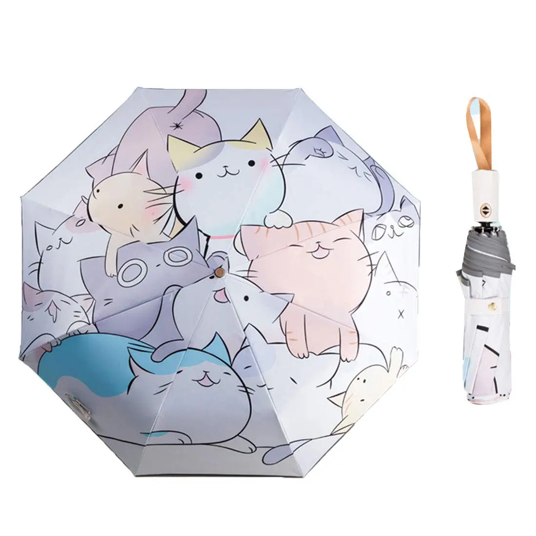 Rosavida Kids Automatic Open Cartoon Waterproof Umbrella | UV-Resistant Travel Compact 28cm - main product image