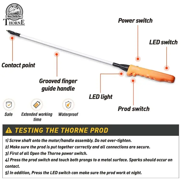 West Thorne Pro Cattle Prod 109.98 cm (43.3 inches) with LED Light | Efficient Livestock Handling - view 2