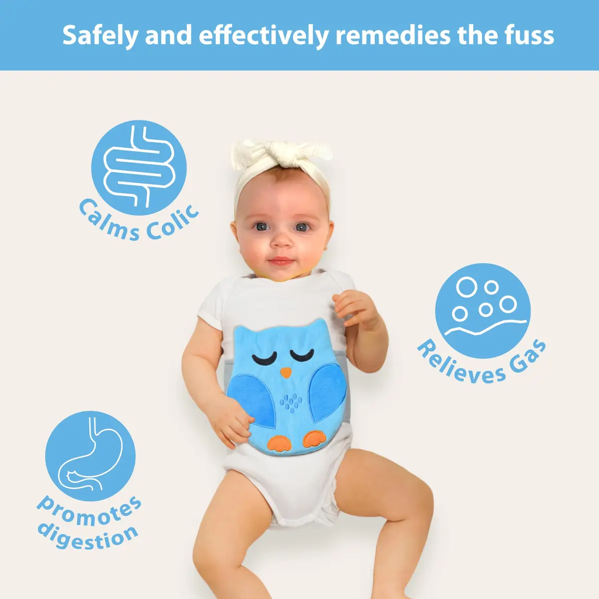 bebon Belly Hugger Infant Gas & Colic Relief Wrap with Heatable Gel Pack | 1 Count - view 2