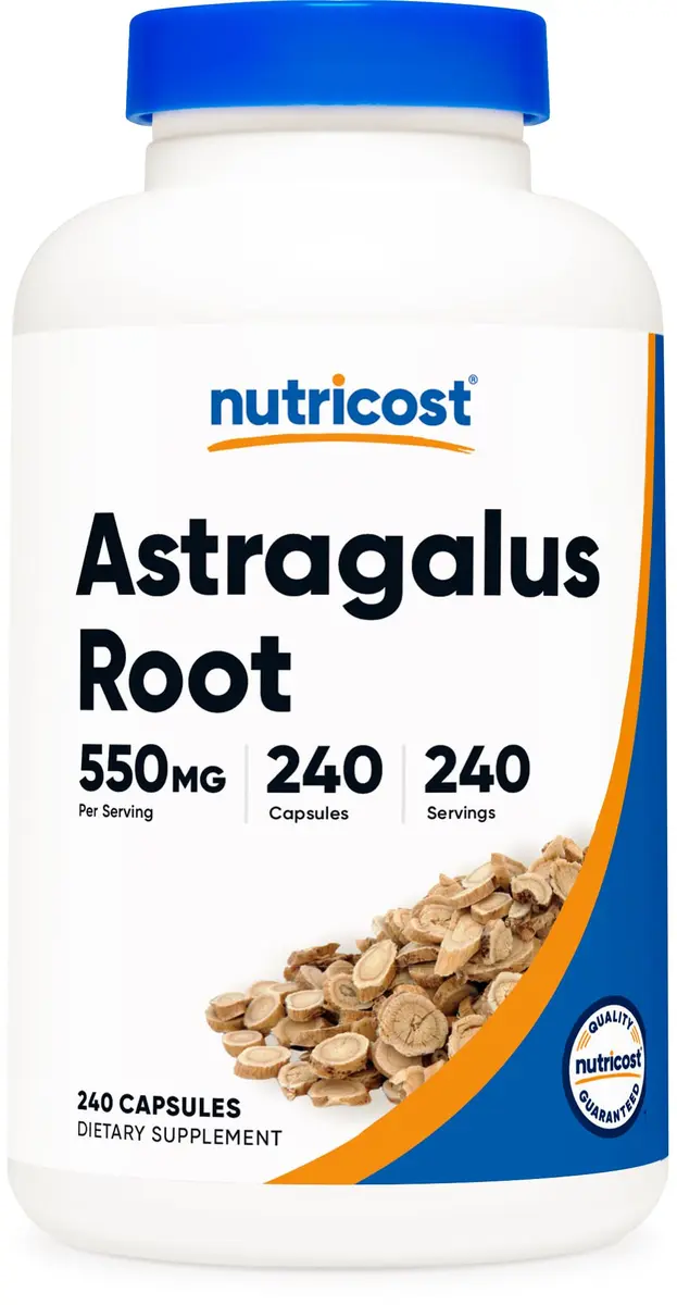 Nutricost Astragalus Capsules 550mg (240 Count, 240 Servings) | Gluten-Free Herbal Supplement for Adults - main product image