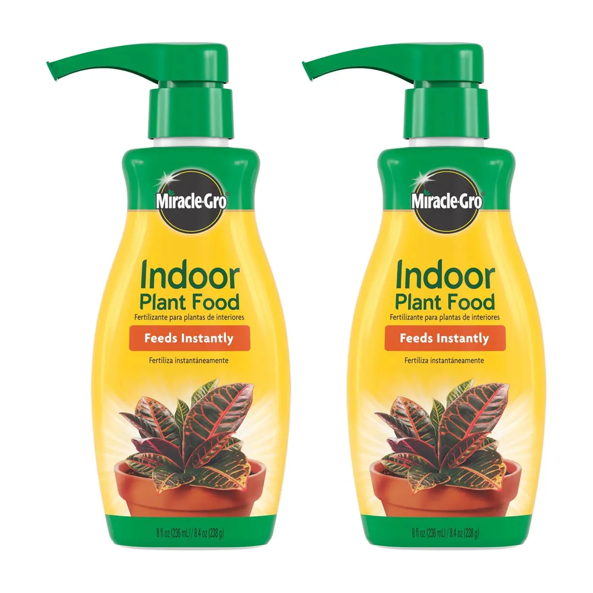 Miracle-Gro Liquid Fertilizer 8 oz | Indoor Plant Food for Houseplants, Snake Plants, Peace Lilies, Vegetables, Herbs, 2-Pack - main product image