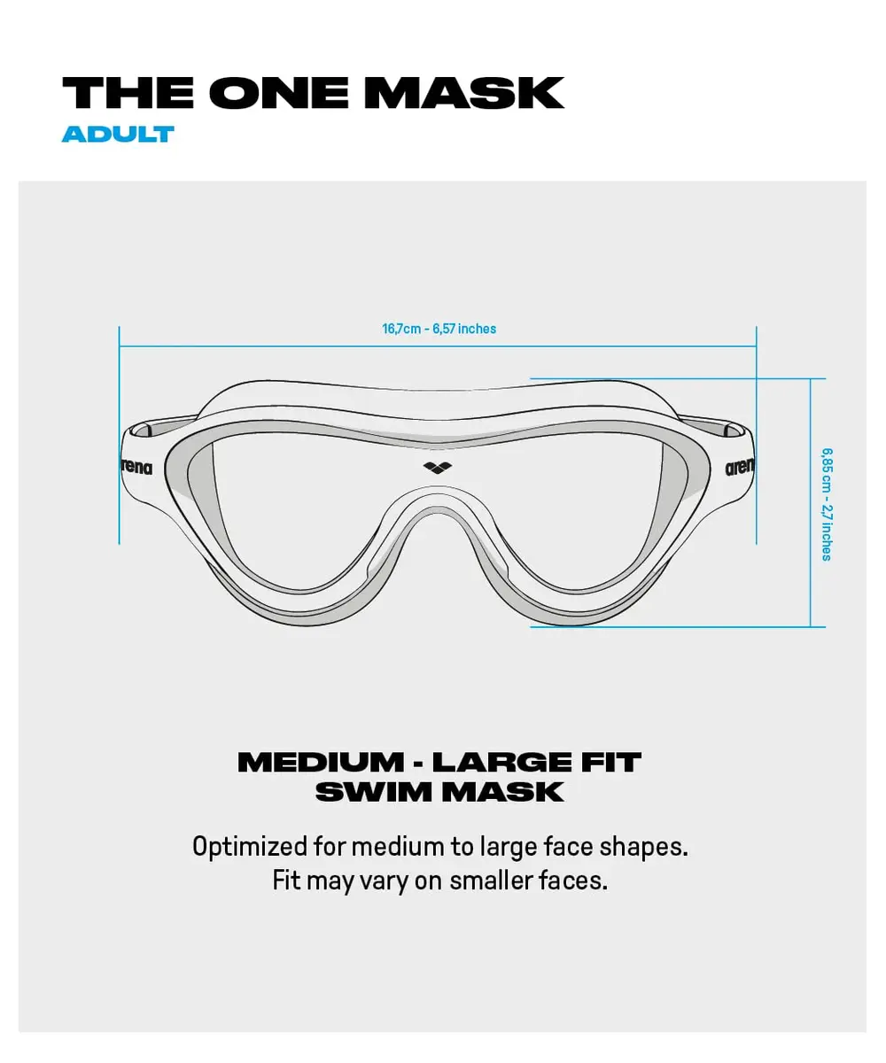 ARENA Unisex The One Swim Mask Large Fit Polycarbonate Non-Mirror Lens | Crystal Clear Vision & Comfort - view 4