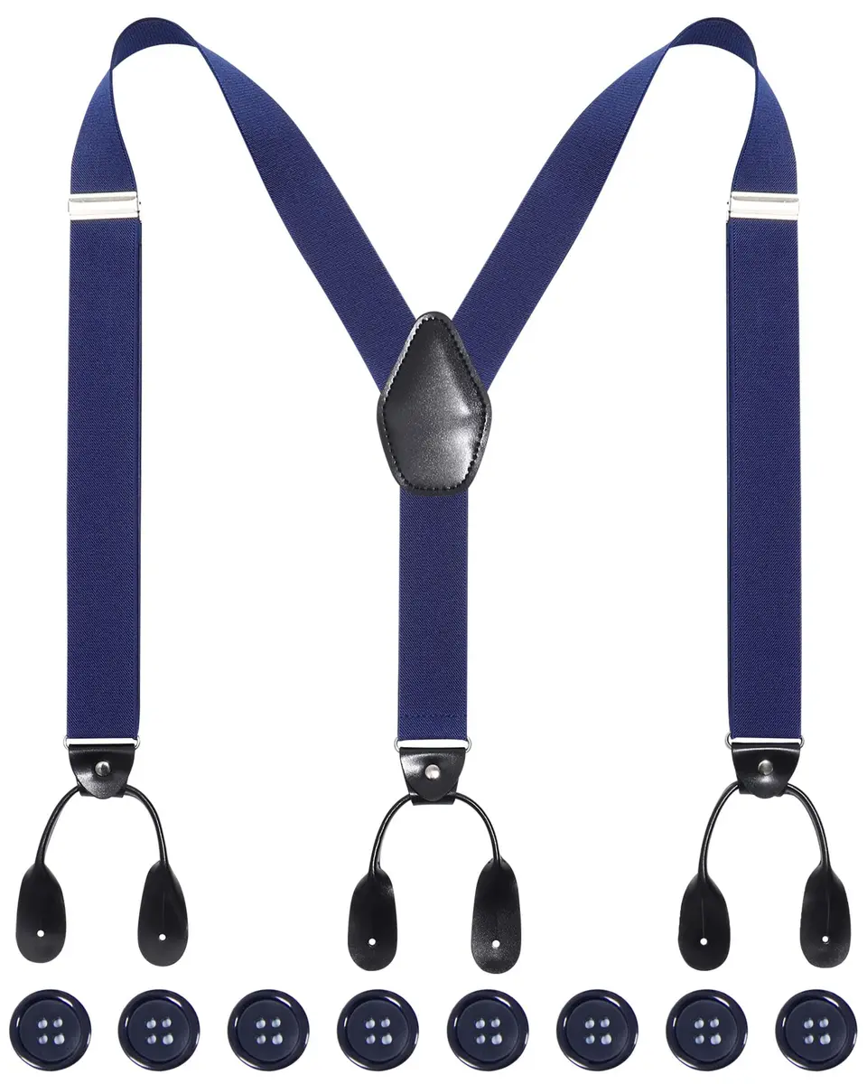 Kajeer Men Button Suspender Adjustable Y-Back Elastic Tuxedo Heavy Duty Suspender | Stylish & Durable - main product image