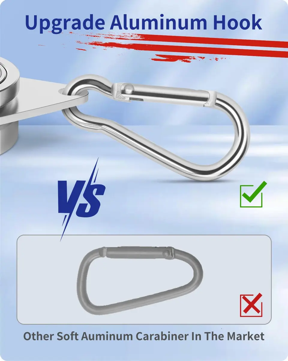 Loretoy 2 Pack Aluminum Alloy Flag Pole Rings 1.27 cm (1.25 Inch) | 360 Degree Rotating Anti-Wrap Design - view 5