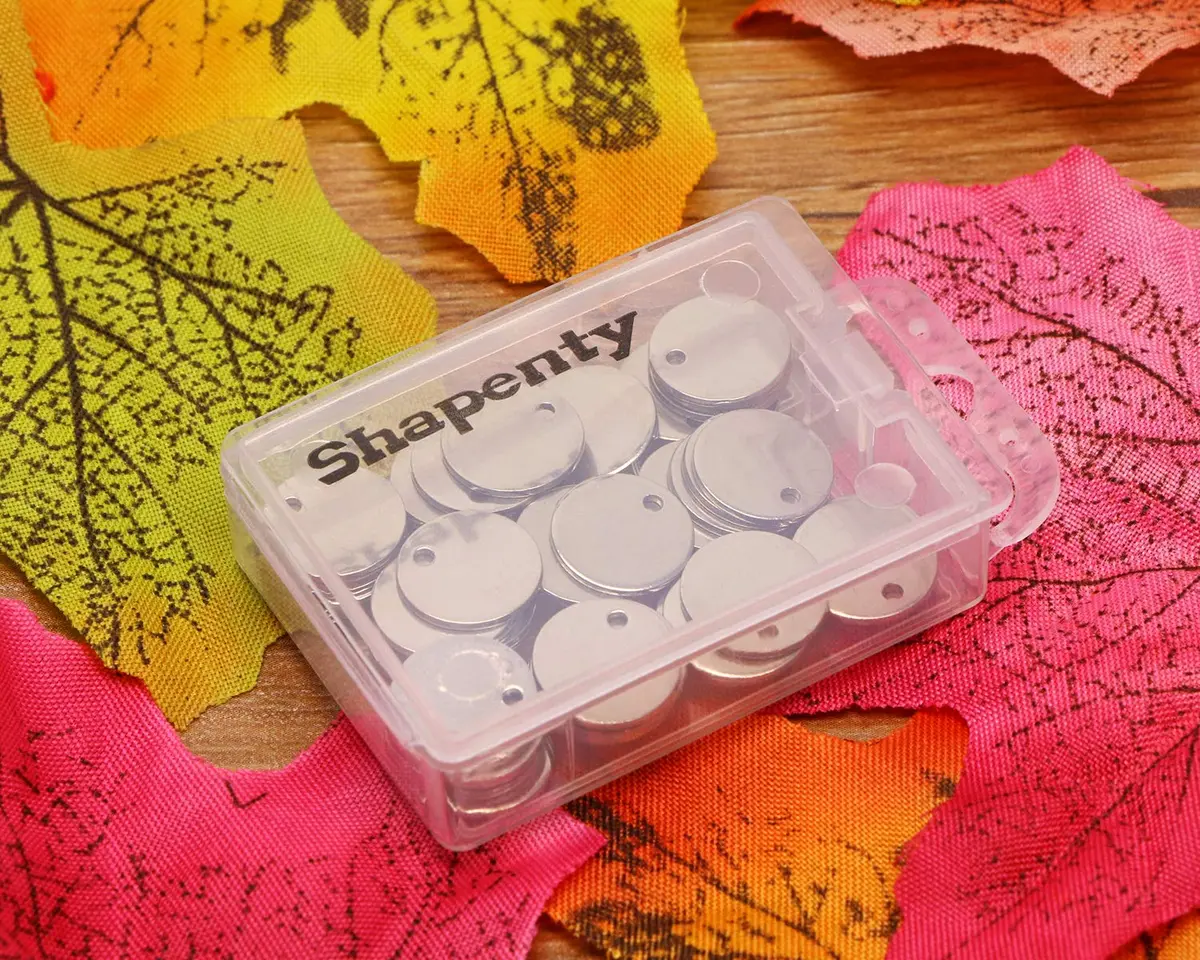 Shapenty 10mm Round Stainless Steel Stamping Tag Pendants, 50PCS | DIY Jewelry Making Charms - view 7