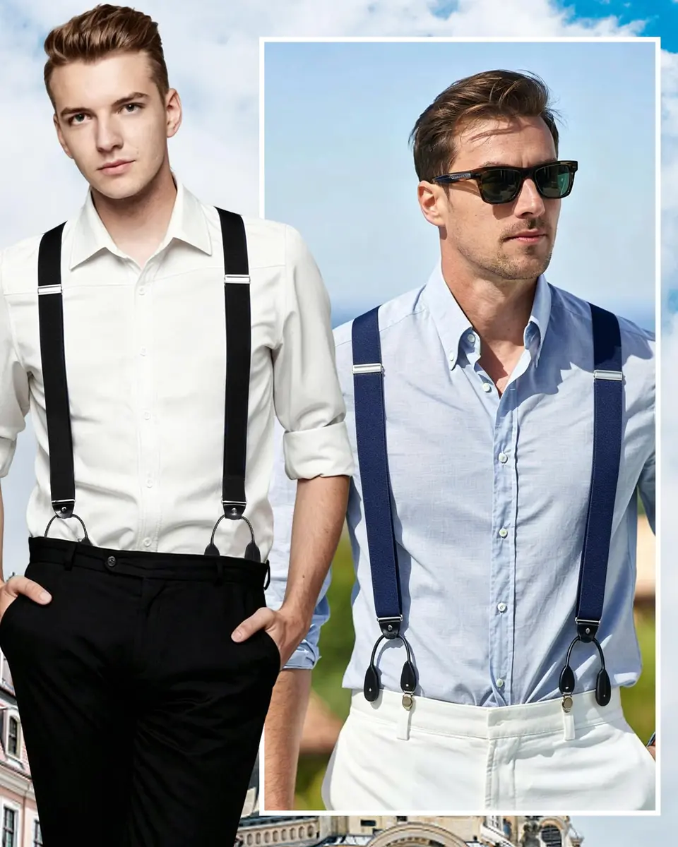 Kajeer Men Button Suspender Adjustable Y-Back Elastic Tuxedo Heavy Duty Suspender | Versatile Formal & Casual Support - view 6