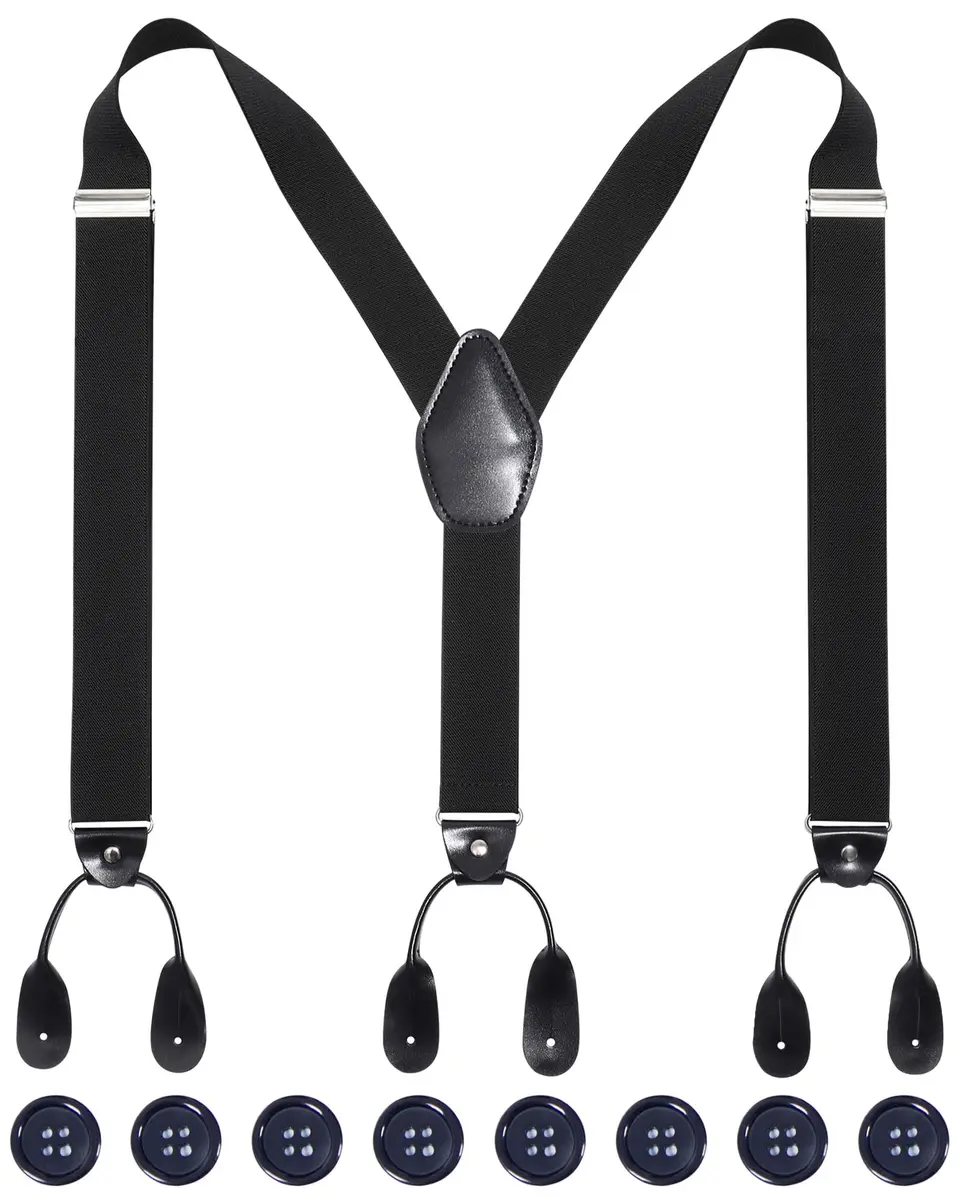Kajeer Men Button Suspender Adjustable Y-Back Elastic Tuxedo Heavy Duty Suspender | Versatile Formal & Casual Support - main product image