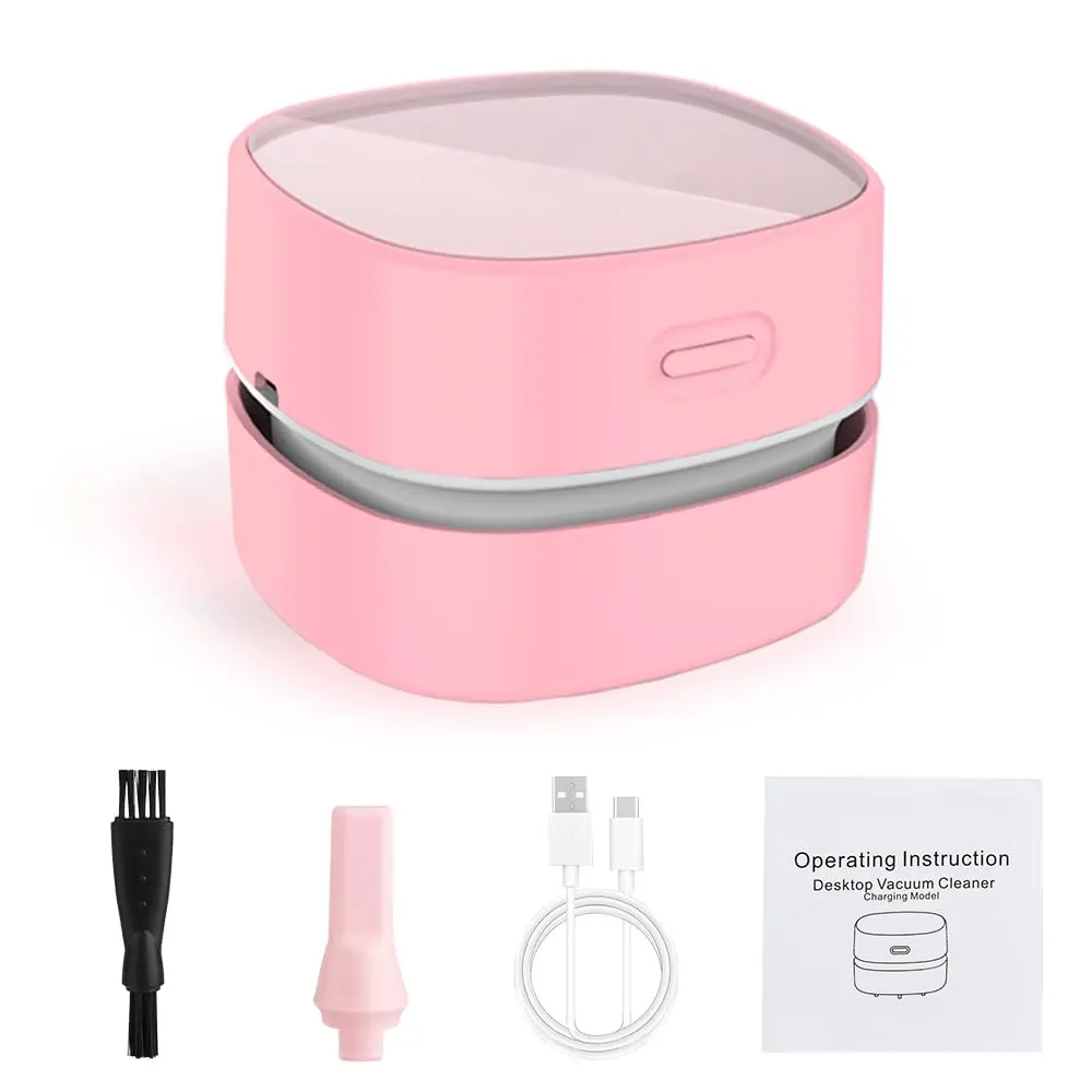 ODISTAR Mini Desktop Vacuum Cleaner Pink | Cordless, Rechargeable, 400 Min Runtime, 1000Pa Suction - view 6