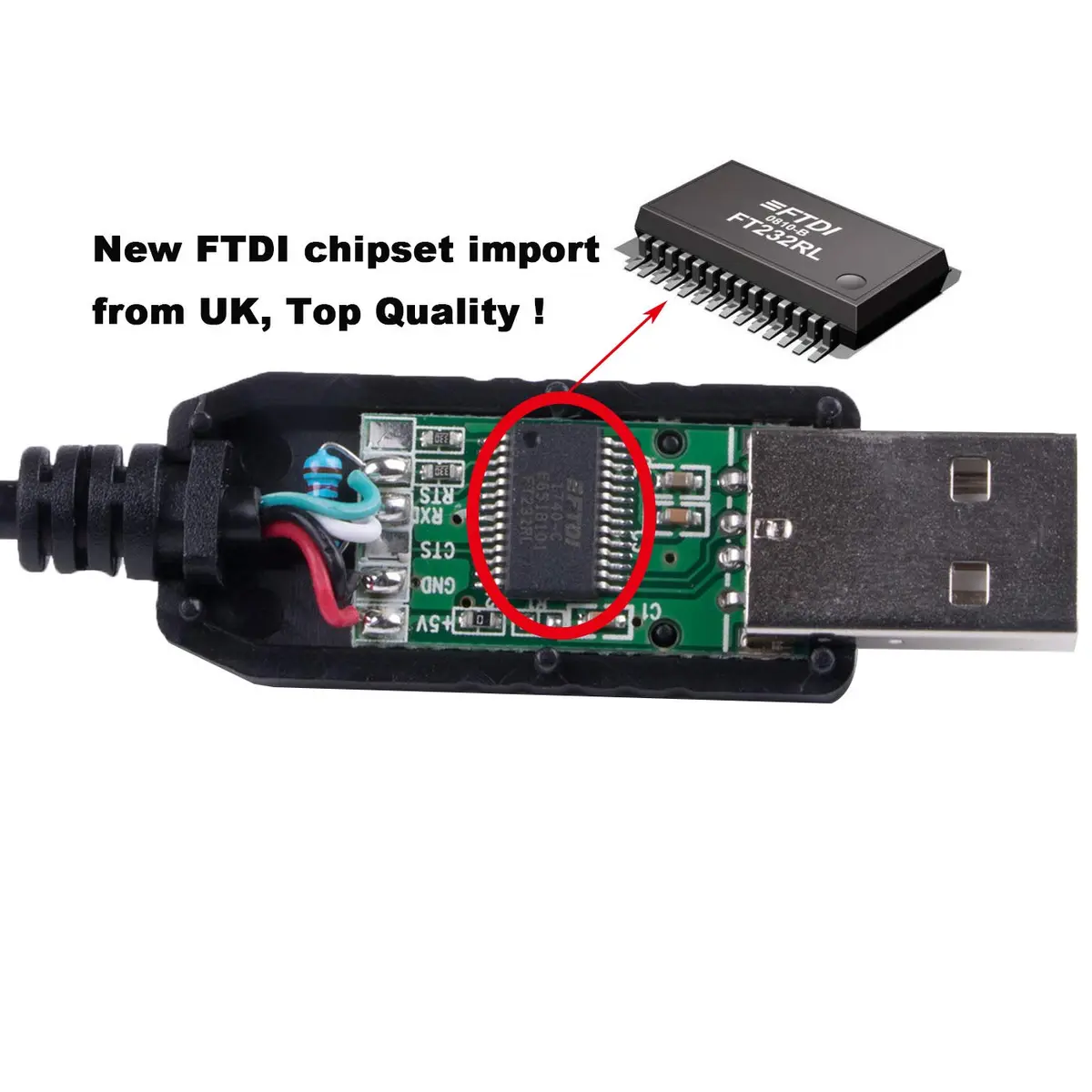 Suamdoen FT231XS USB to RJ11 6P6C Communication Cable 1.83m (6ft) | Genuine FT231XS Chip for Keyence PLC to PC - view 4