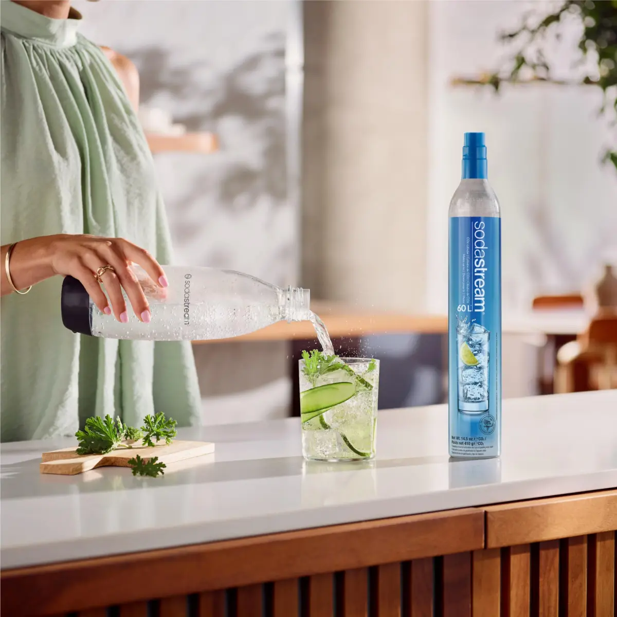SodaStream CO2 Gas Refill Pack - 2 Blue Screw-in Cylinders (60L Each) | Carbonate Up to 120 Gallons - view 5