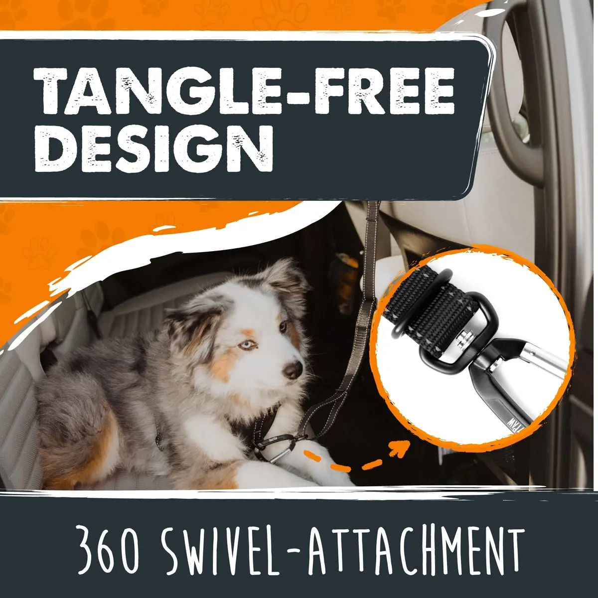 Mighty Paw Dog Seat Belt for Car Headrest | Adjustable Nylon Safety Restraint (70-120 chars) - view 9
