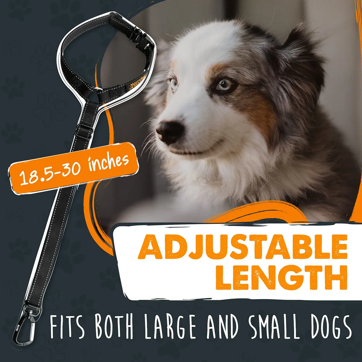 Mighty Paw Dog Seat Belt for Car Headrest | Adjustable Nylon Safety Restraint (70-120 chars) - view 2
