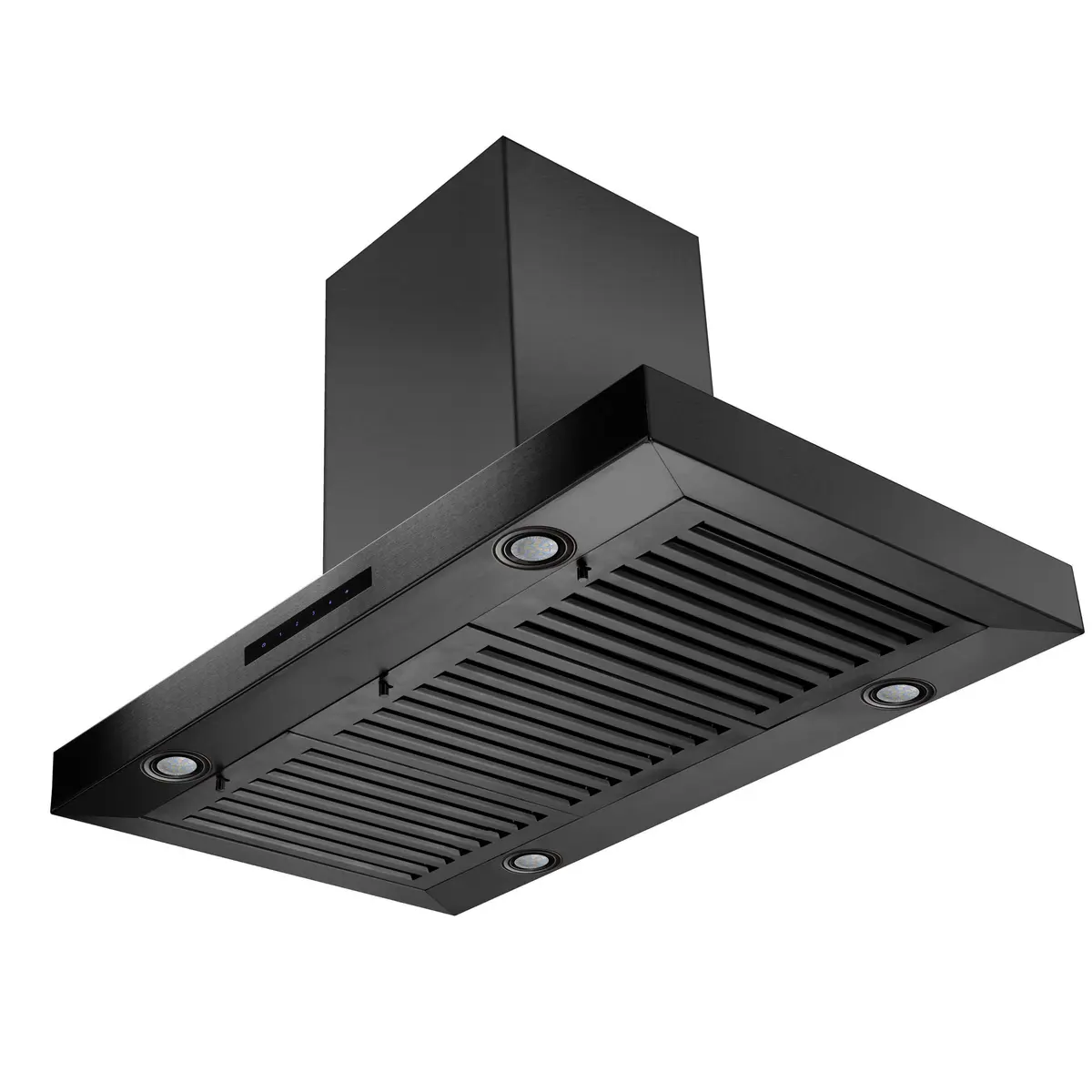 ZLINE Kitchen and Bath 30 in. 400 CFM Convertible Vent Island Range Hood in Black Stainless Steel | Modern Island Mount - view 3