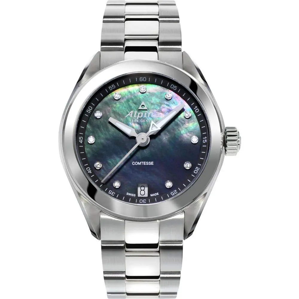 Alpina Ladies' Swiss Quartz Watch 34mm | Diamonds & Mother-of-Pearl Dial, Sapphire Crystal - main product image