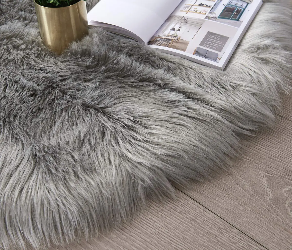SERISSA Fluffy Faux Sheepskin Fur Area Rug 2ft x 4ft | Soft, Hypoallergenic, Modern Decor - view 7