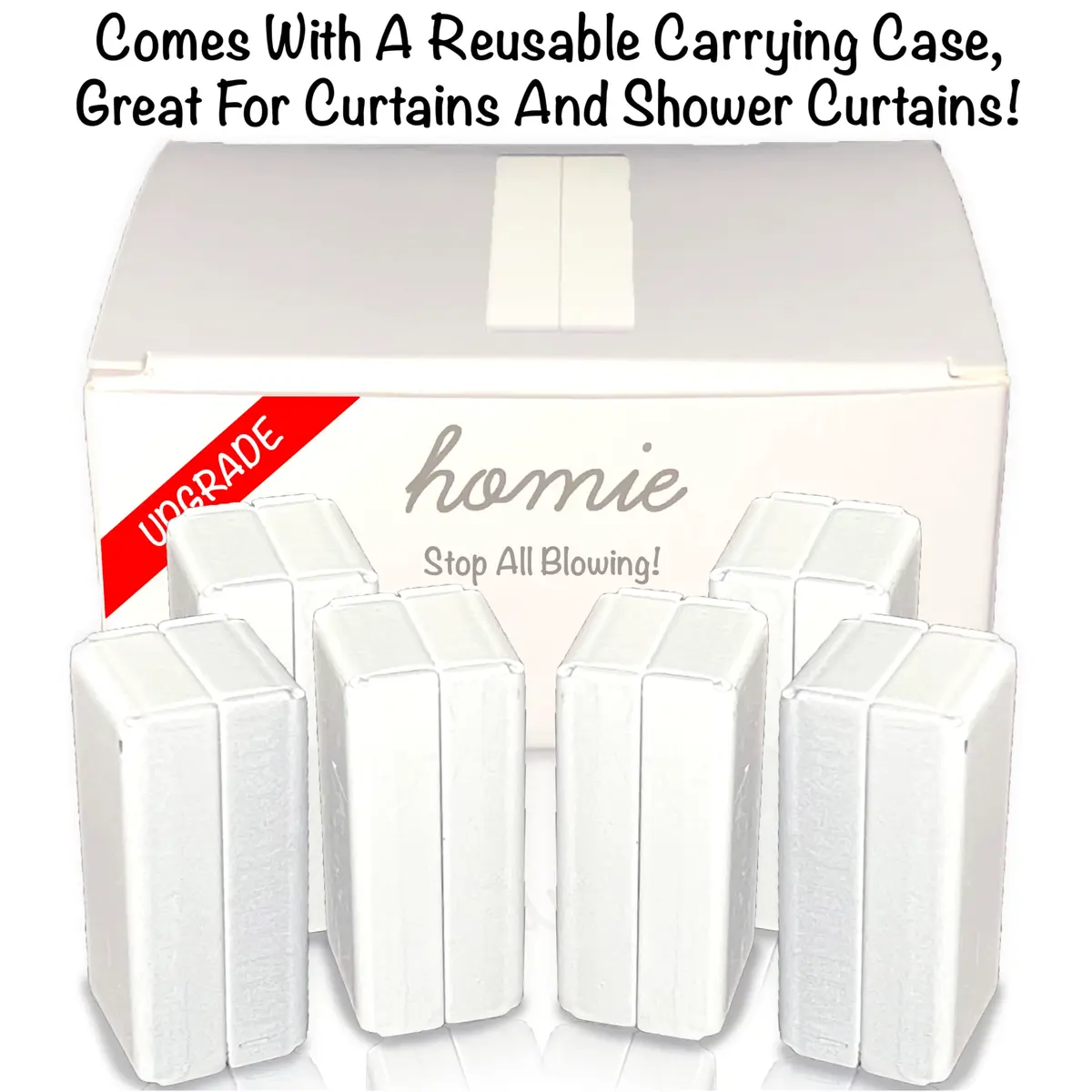 Homie Magnetic Curtain Weights 8 Pack Waterproof Magnets + Carrying Case, 204g (7.2 oz) Total Weight | Stop Curtains Blowing - view 4