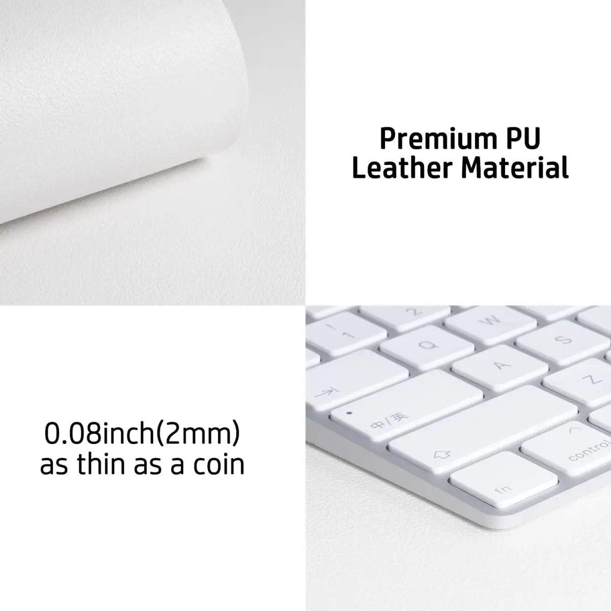 Aothia Off-White PU Leather Desk Pad Protector, Mouse Pad, Office Desk Mat, 31.5" x 15.7" | Protects Desk from Scratches, Stains, Spills - view 8
