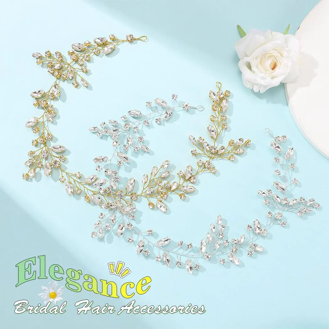 JAKAWIN Rhinestone Wedding Hair Piece Bridal Hair Accessories for Women - view 2