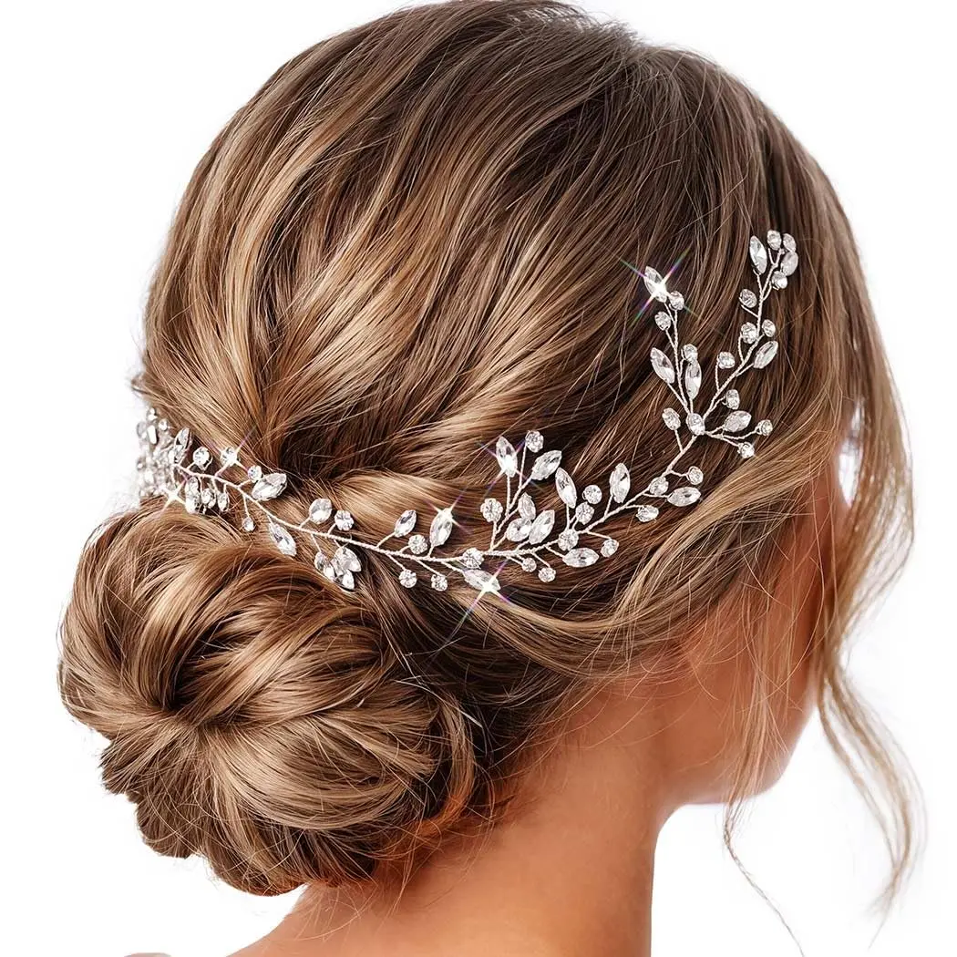 JAKAWIN Rhinestone Wedding Hair Piece Bridal Hair Accessories for Women - view 3