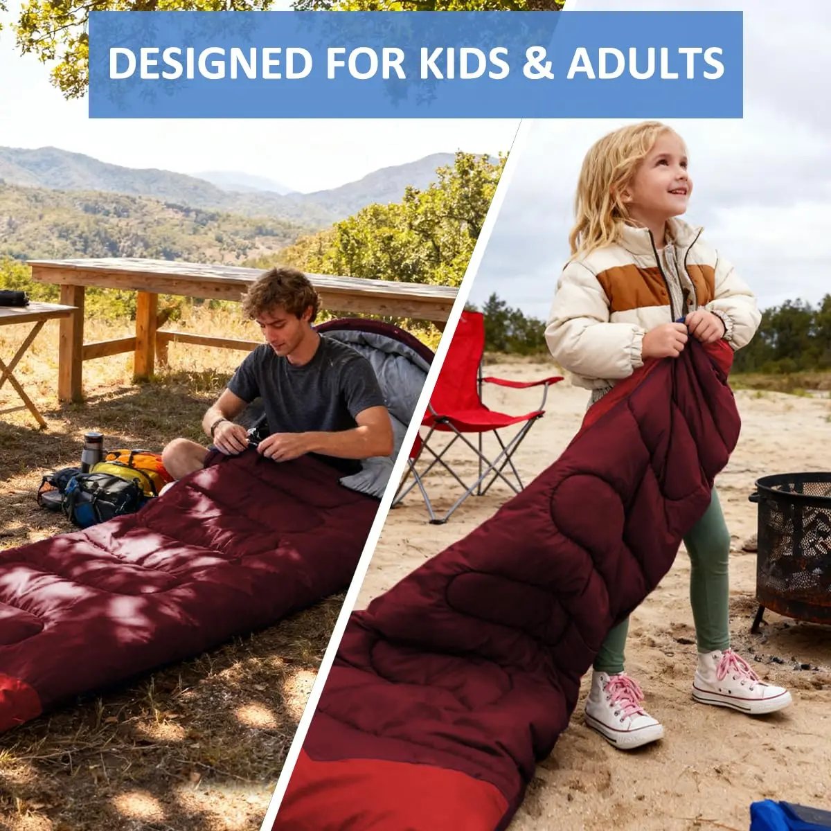oaskys Camping Sleeping Bag - 3 Season Waterproof & Lightweight | Suitable for Adults & Kids - view 6