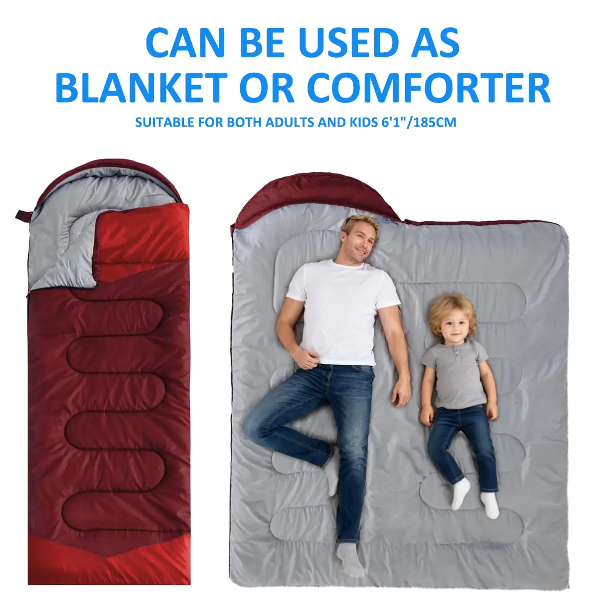 oaskys Camping Sleeping Bag - 3 Season Waterproof & Lightweight | Suitable for Adults & Kids - view 3