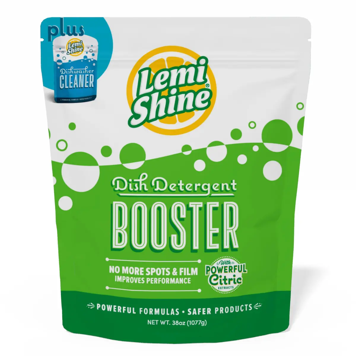 Lemi Shine Natural Dish Detergent Booster - Removes Hard Water Stains 38 oz | Powerful Hard Water Spot Remover - main product image