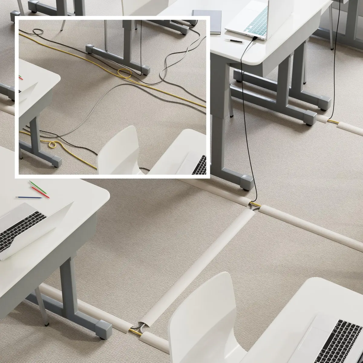 D-Line 6ft Floor Cord Cover Beige | Heavy Duty Cable Protector for Floors - view 5