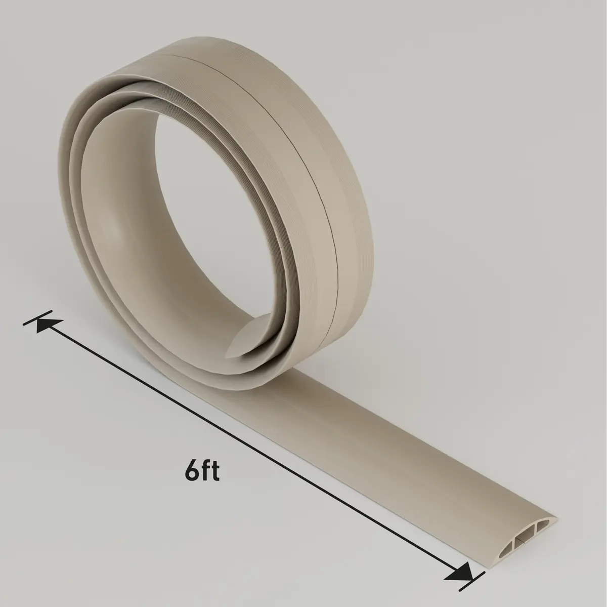 D-Line 6ft Floor Cord Cover Beige | Heavy Duty Cable Protector for Floors - view 8