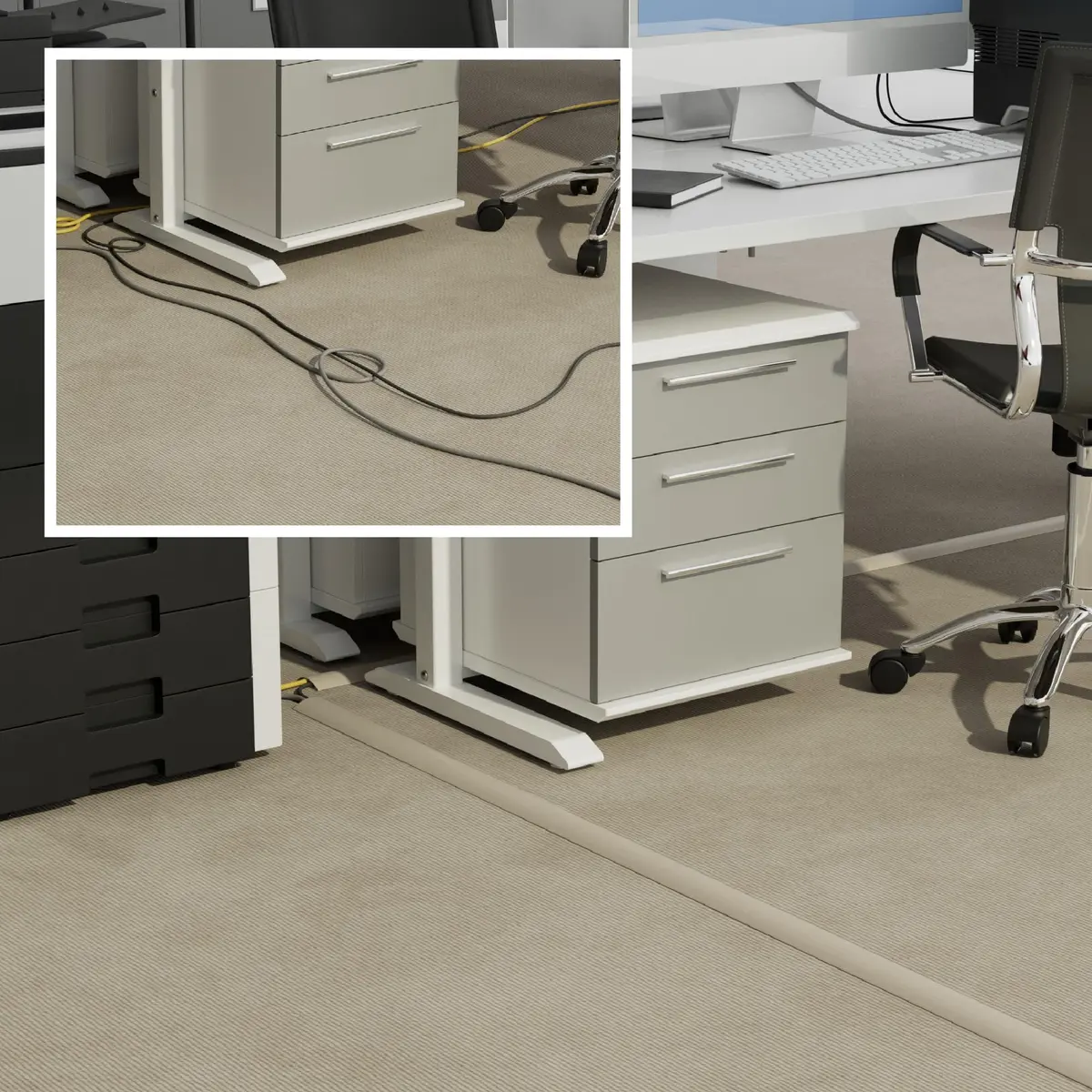 D-Line 6ft Floor Cord Cover Beige | Heavy Duty Cable Protector for Floors - view 4