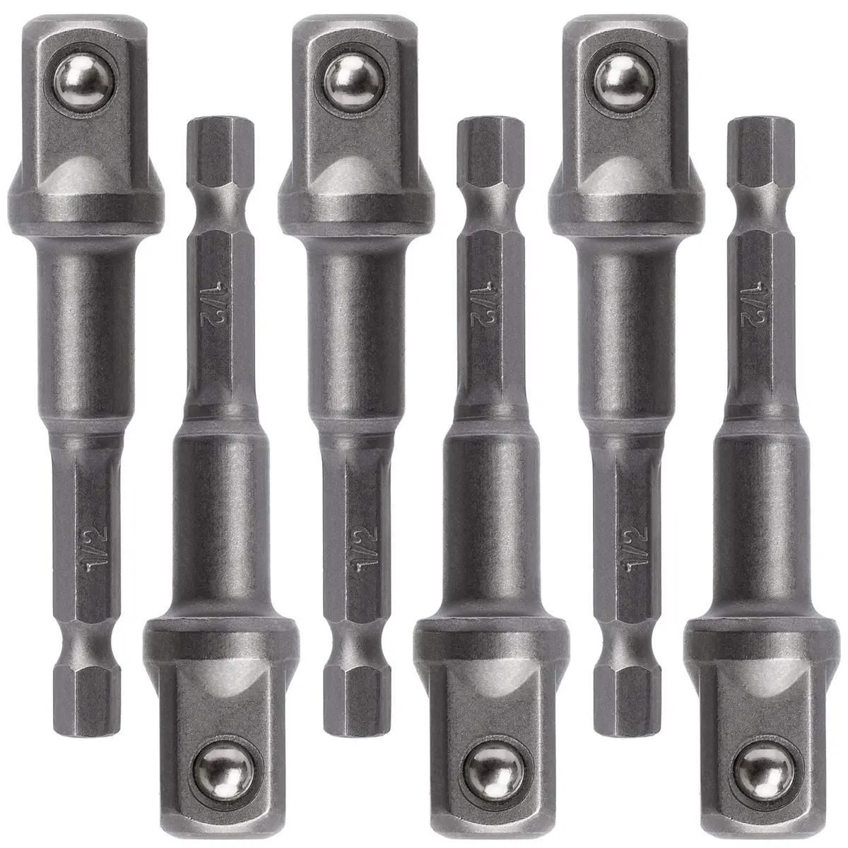 OIIKI 6 Pack 1/2 inch Square Socket Adapter Bit Set | Impact Driver Power Bits for Automotive DIY (70-120 chars) - main product image