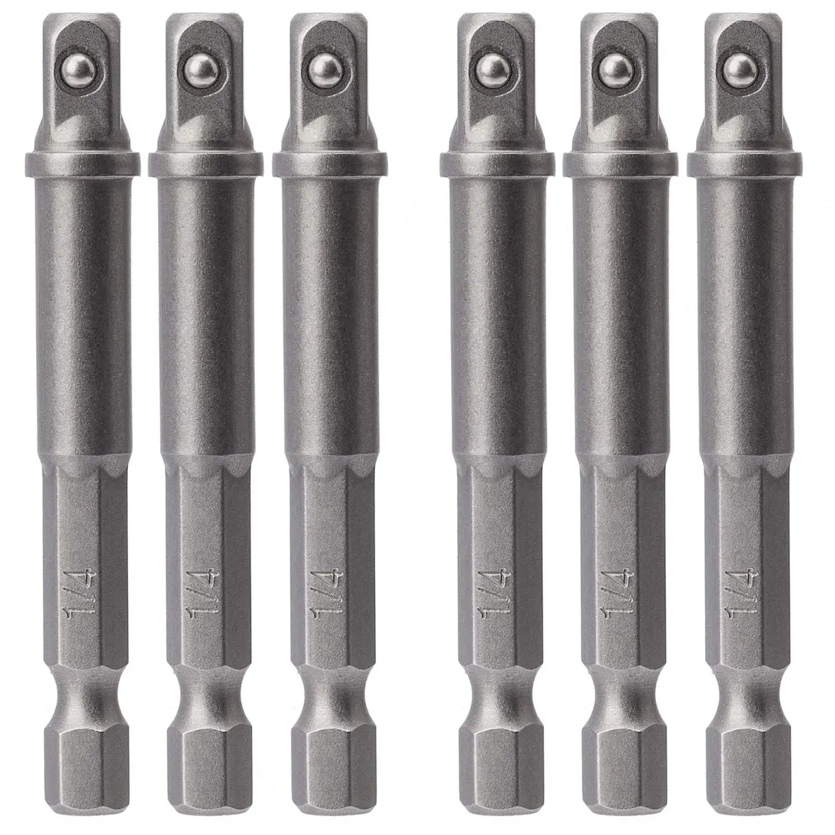 OIIKI 6 Pack 1/4 inch Square Socket Adapter Bit Set | Hardened HSS Impact Driver Bits for Automotive & DIY Use - main product image