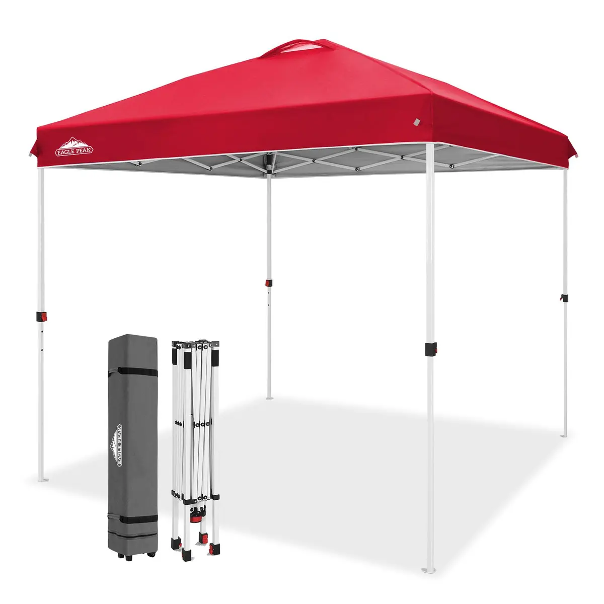 EAGLE PEAK 10x10 Pop Up Canopy Tent Easy Up Canopy Outdoor, Red | Portable Freestanding Shelter with UPF 50+ UV Protection - main product image