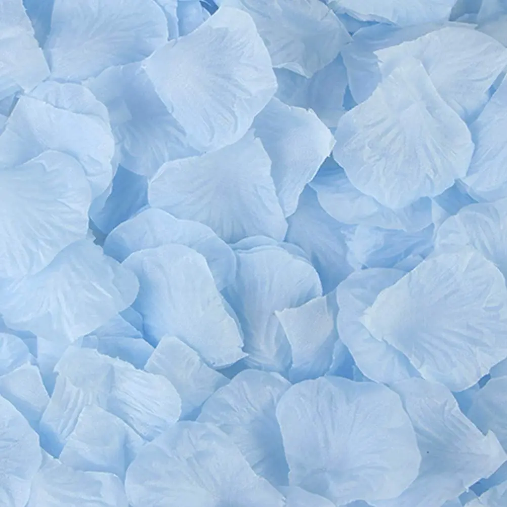 LZXD Light Blue Artificial Silk Rose Petals 1000 Pieces | Realistic Accent for Weddings & Parties - view 2