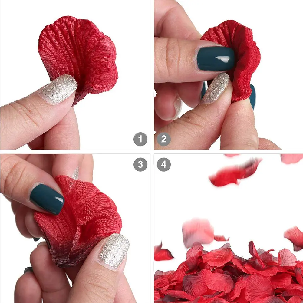 LZXD Artificial Silk Rose Petals 1000 Pieces | Romantic Wedding & Party Decor - view 2