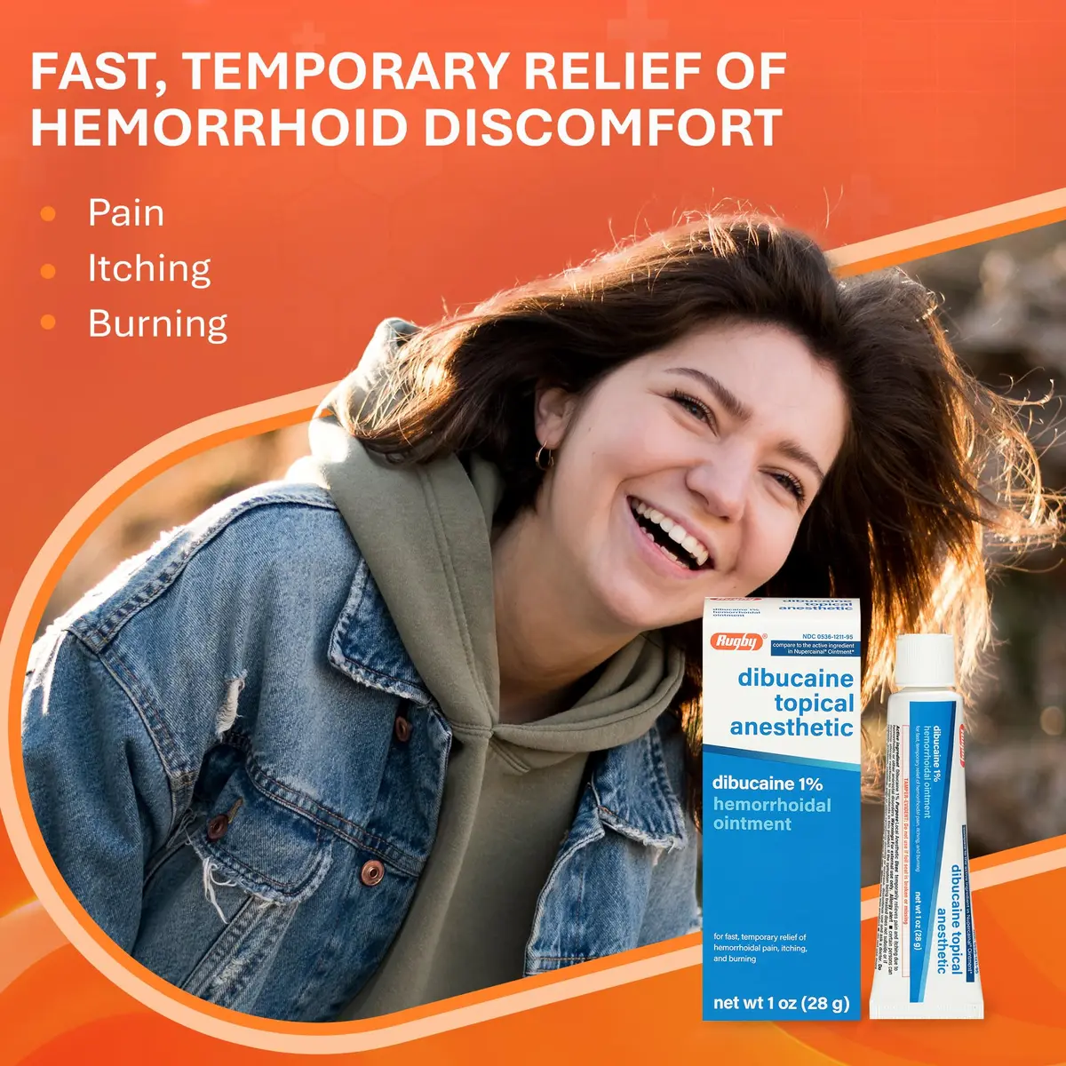 RUGBY LABORATORIES Dibucaine 1% Hemorrhoid Ointment 1 Oz | Fast Relief for Hemorrhoids & Soreness - view 3