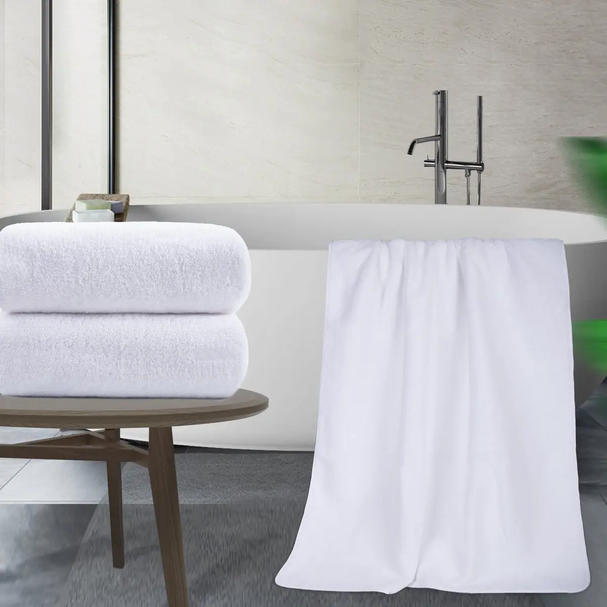 POLYTE Extra Large Microfiber Bath Sheet 35x70 in | Ultra-Absorbent, Quick Dry, Soft & Stylish - view 5