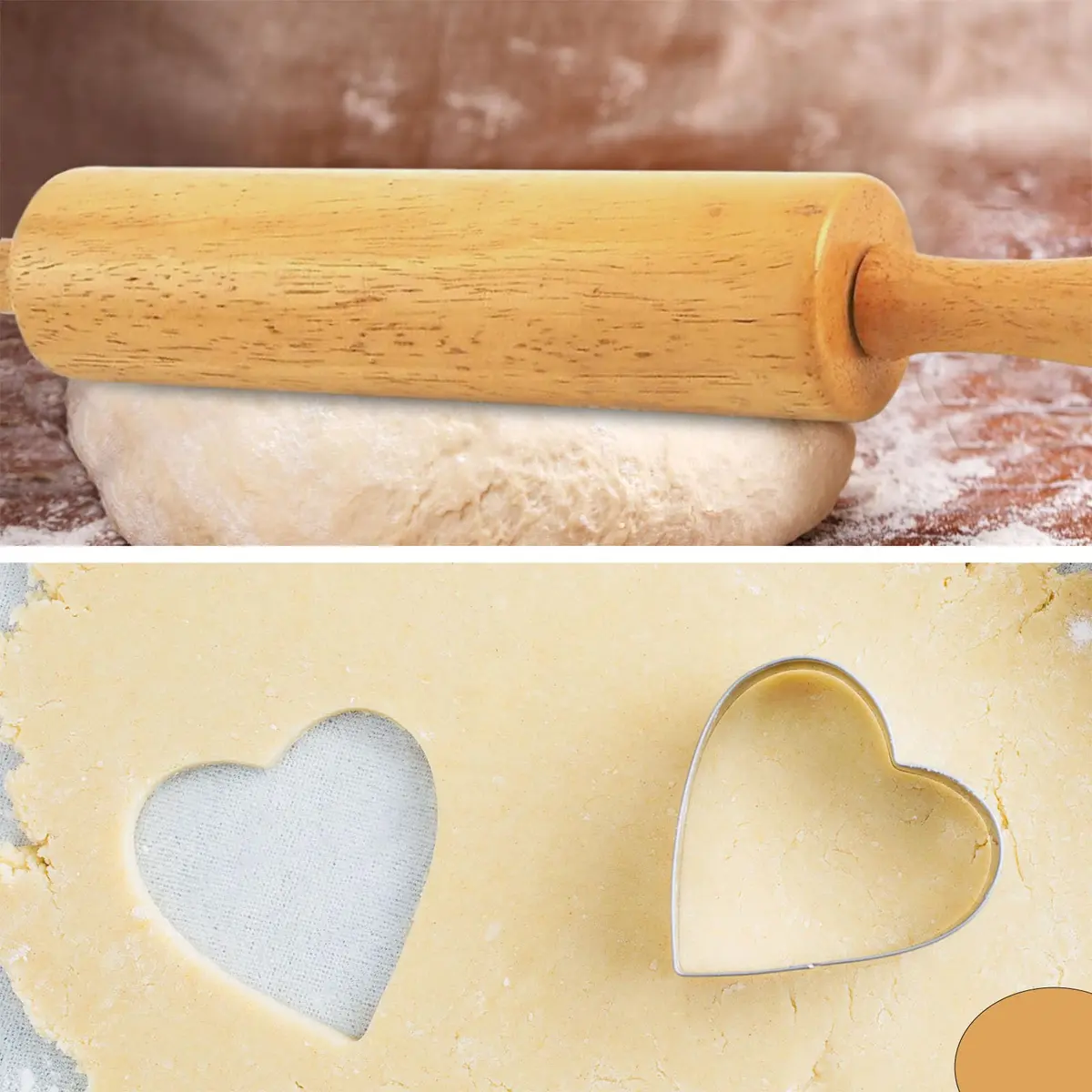 HELFERX Beech Wood Rolling Pin 44.7 cm (17.6 Inches) | Smooth Rolling for All Doughs - view 8
