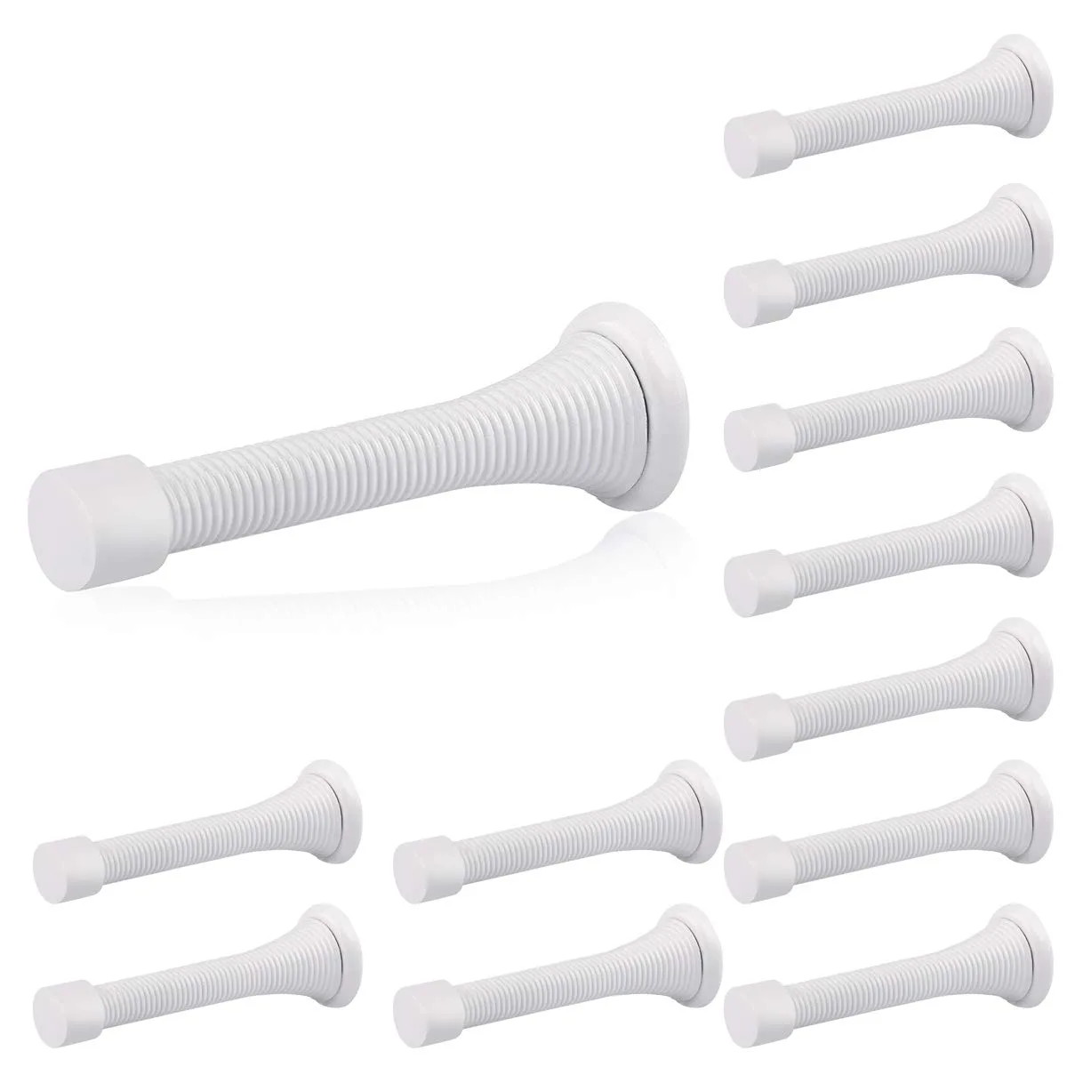 HOMOTEK White 12 Pack Spring Door Stops | Protects Walls & Doors - main product image