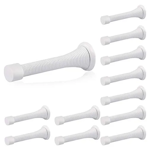 HOMOTEK White 12 Pack Spring Door Stops | Protects Walls & Doors - main product image