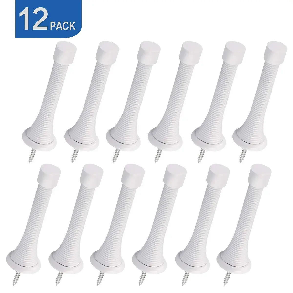 HOMOTEK White 12 Pack Spring Door Stops | Protects Walls & Doors - view 7
