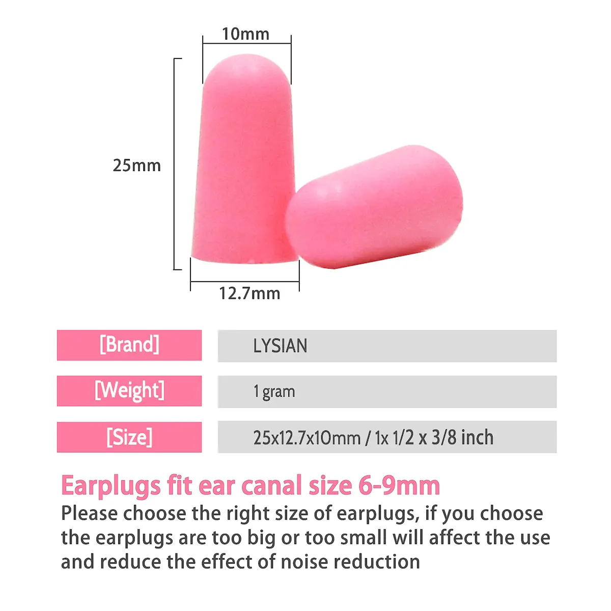 LYSIAN Soft Foam Ear Plugs for Sleeping, 60 Pairs, 38dB SNR | Comfortable Noise Reduction for Sleep & Travel - view 7