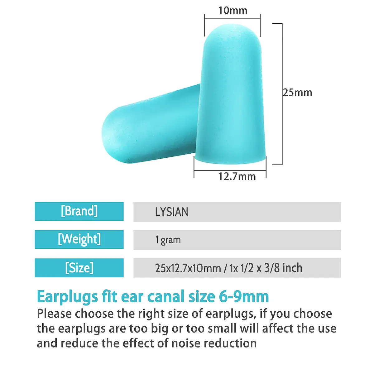 LYSIAN Soft Foam Ear Plugs for Sleeping, 60 Pairs, 38dB SNR, Lake Blue | Ultra Soft, Comfortable Fit for Sleep & Noise Reduction - view 6