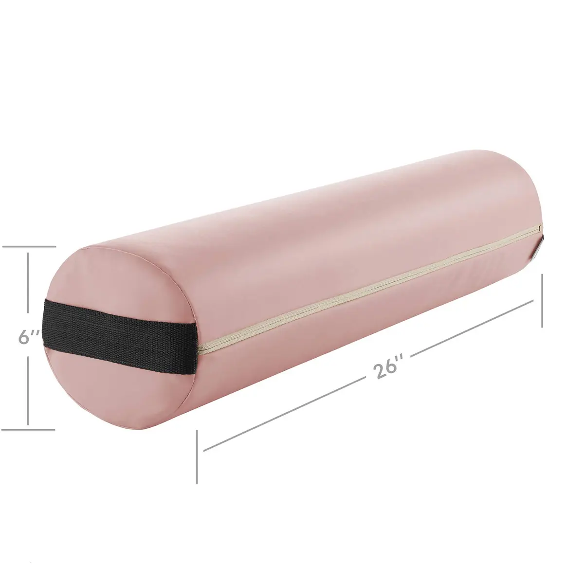 Saloniture Full Round Massage Table Bolster Pillow Pad - 26 x 6 Inch - Pink | Supportive & Durable - view 3
