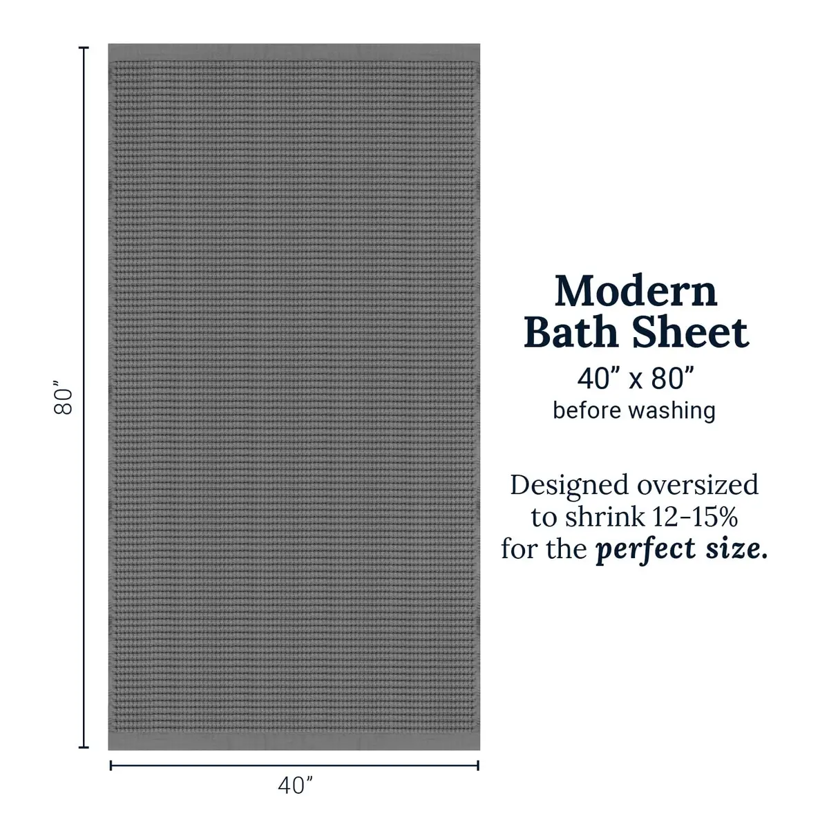 GILDEN TREE Waffle Bath Sheet 40x80 | Quick Dry Luxury Towels, 2 Pack, Modern Style (Slate) - view 9