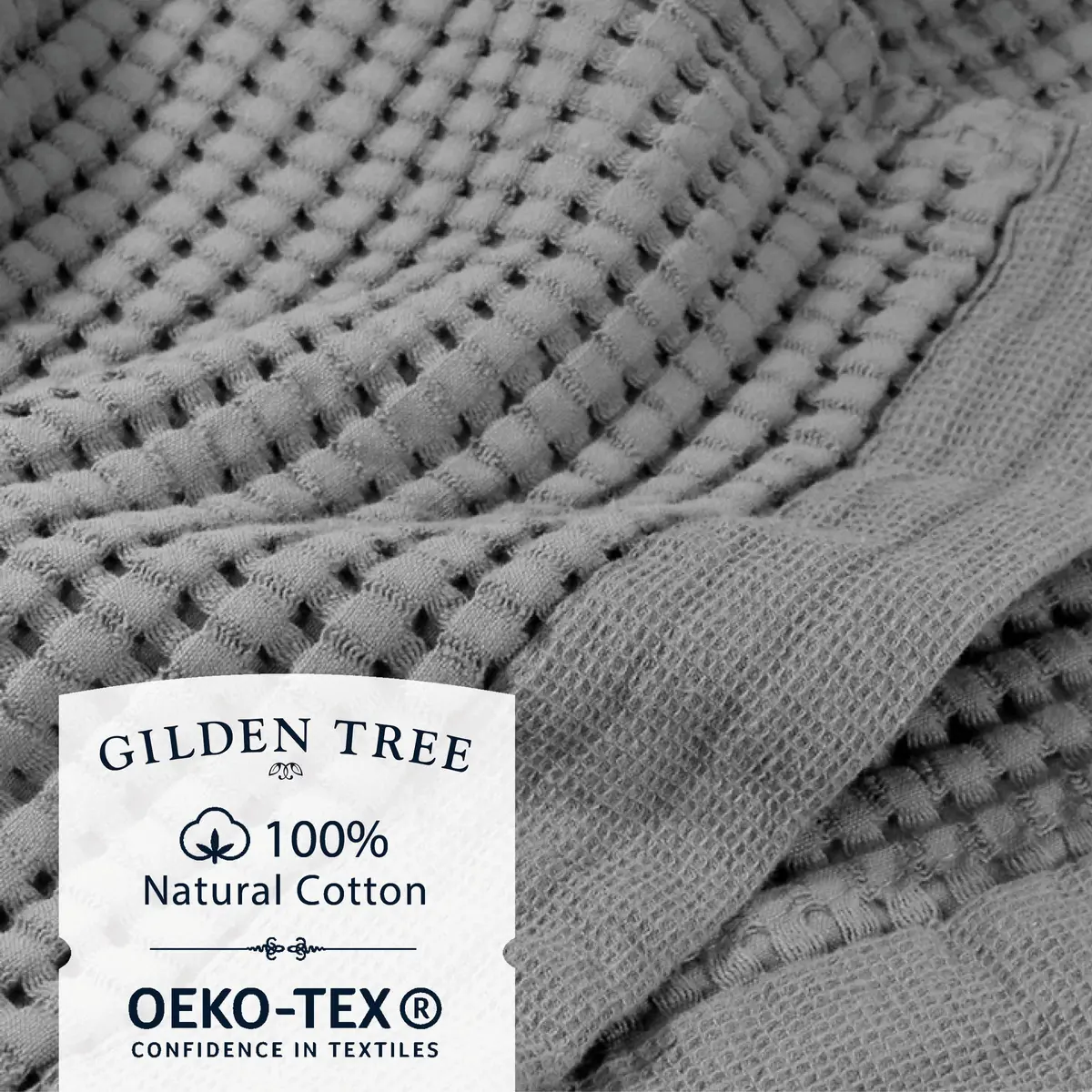 GILDEN TREE Waffle Bath Sheet 40x80 | Quick Dry Luxury Towels, 2 Pack, Modern Style (Slate) - view 2