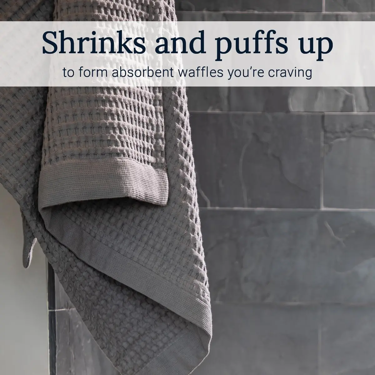 GILDEN TREE Waffle Bath Sheet 40x80 | Quick Dry Luxury Towels, 2 Pack, Modern Style (Slate) - view 3